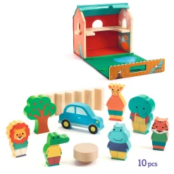 Drewniany domek z figurkami SOFTIHOUSE
