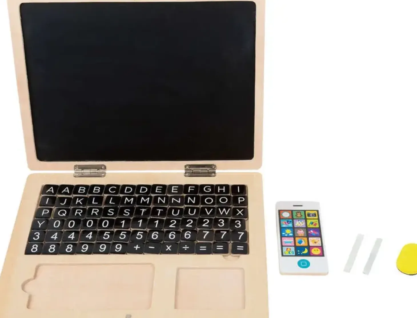 Drewniany laptop z tablicą magnetyczną