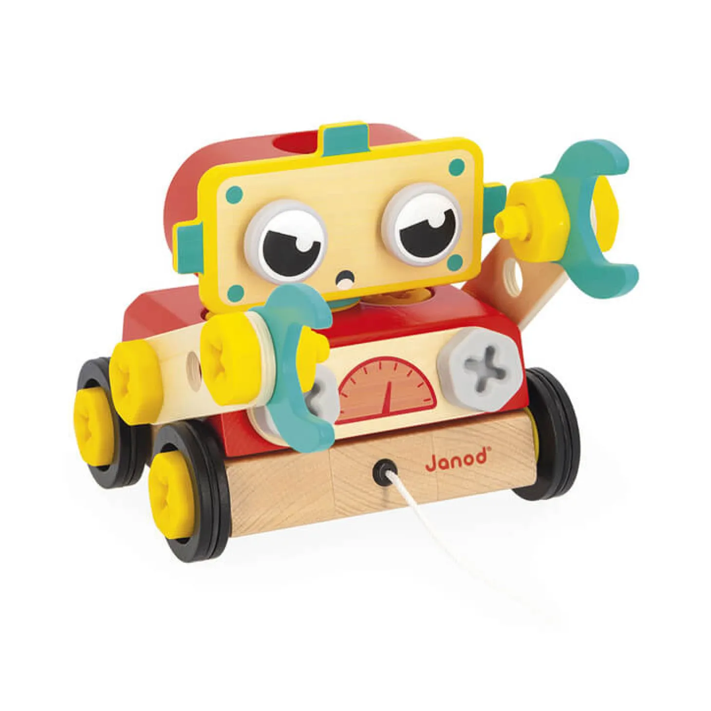 Drewniany robot do skręcania i ciągnięcia Brico ‘Kids 2+
