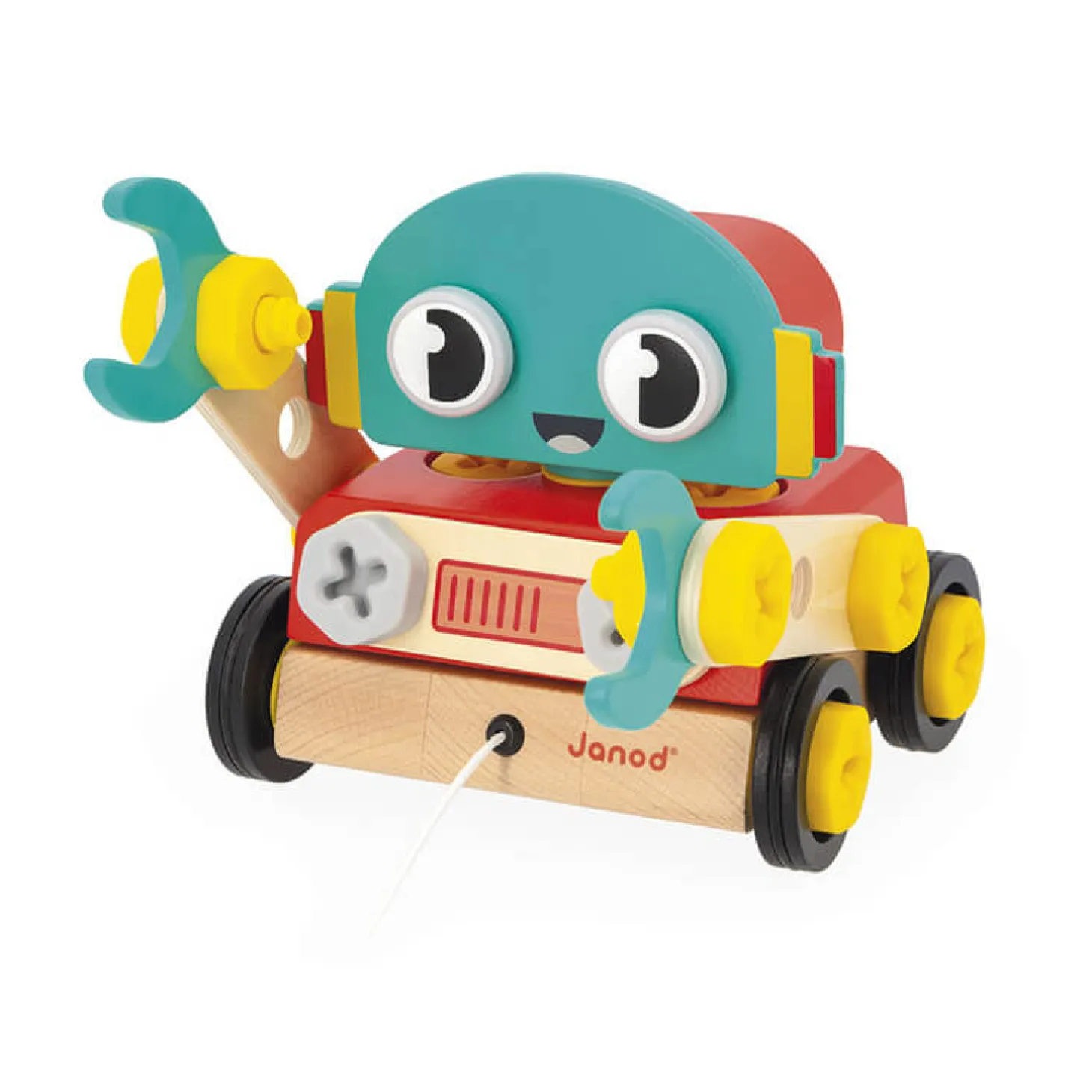 Drewniany robot do skręcania i ciągnięcia Brico ‘Kids 2+