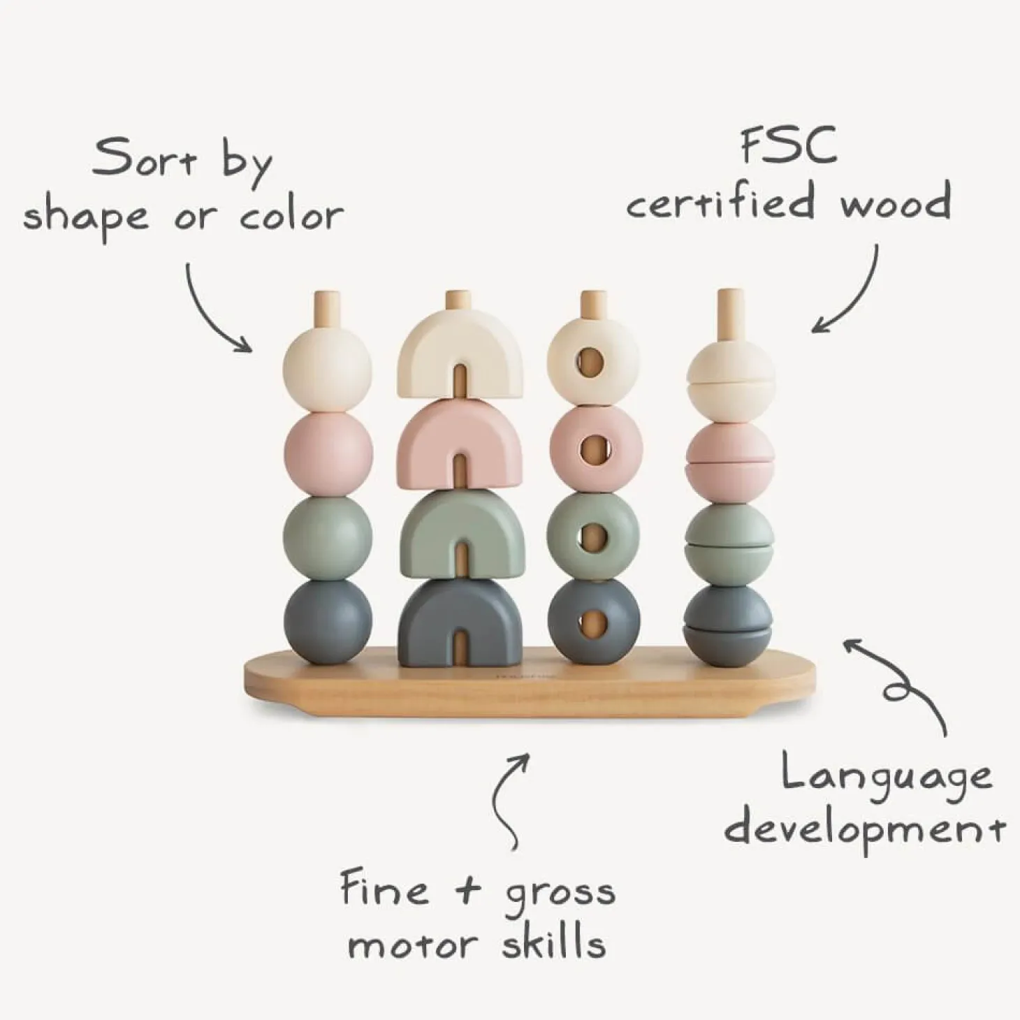 Drewniany sorter kształtów