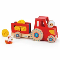Drewniany traktor do ciągnięcia Farma