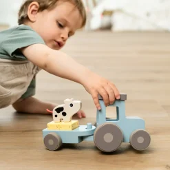 Drewniany Traktor z Krówką Dotti Tiny Farm