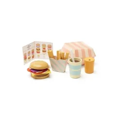 Drewniany zestaw „menu hamburgerowe”