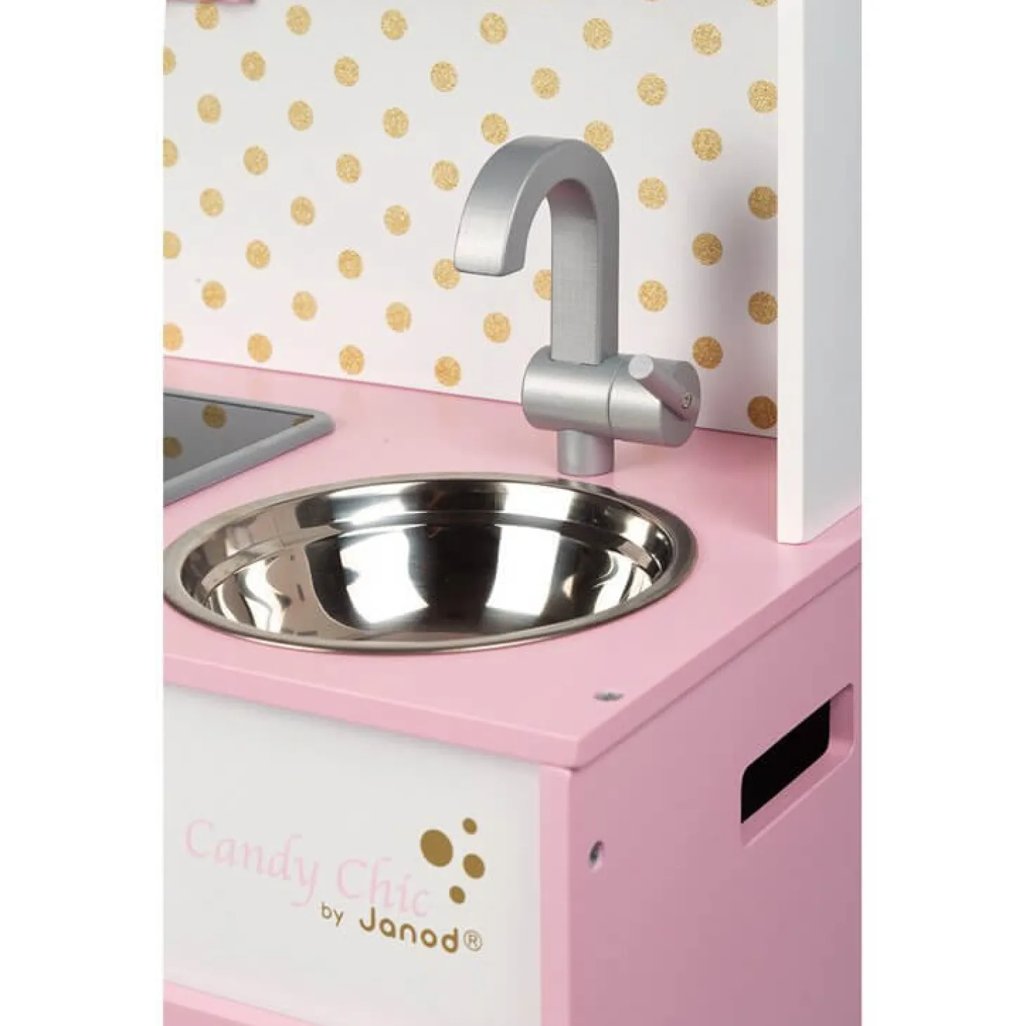 Duża kuchnia drewniana z dźwiękiem i 6 akcesoriami Candy Chic