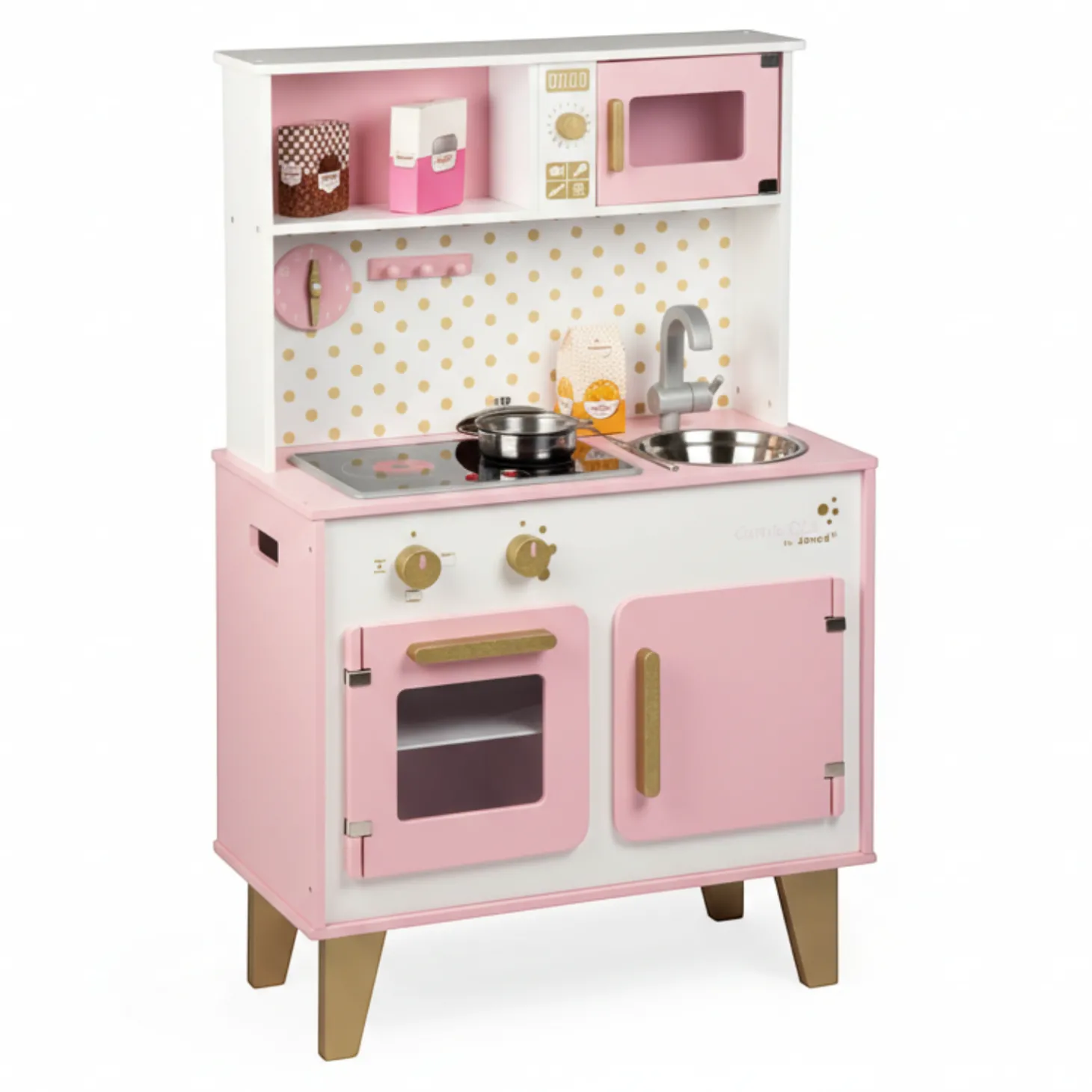 Duża kuchnia drewniana z dźwiękiem i 6 akcesoriami Candy Chic