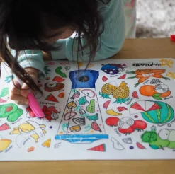 Duża Mata Silikonowa do Kolorowania A3 - Owoce i Warzywa