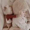 Duży dziergany królik z wełny alpaki - sienna jacquard sweater