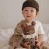 Duży dziergany miś z wełny alpaki - oat pyjamas
