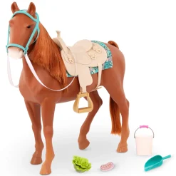 Duży koń dla lalki 46cm – American Saddlebered z akcesoriami