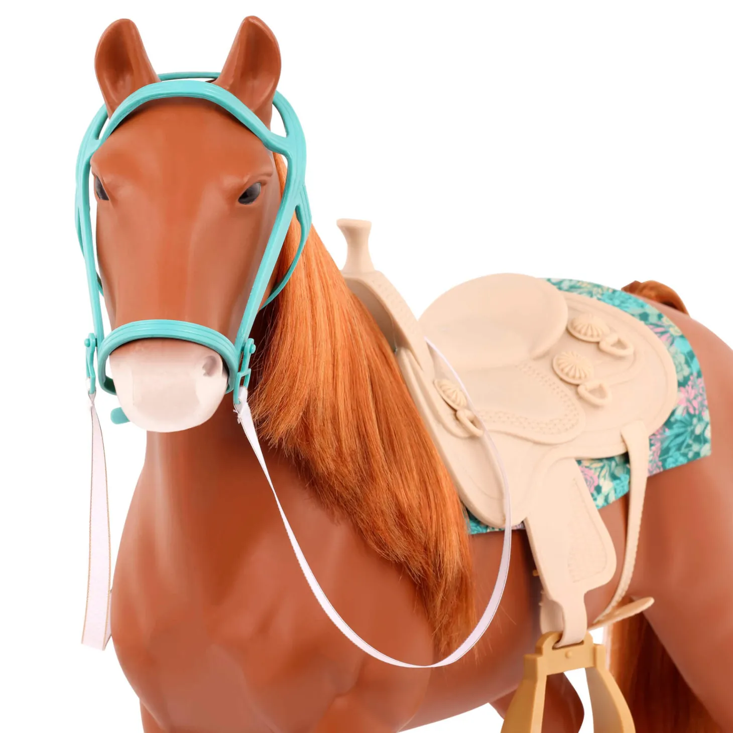 Duży koń dla lalki 46cm – American Saddlebered z akcesoriami