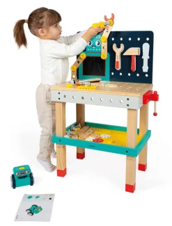 Duży stolik warsztat drewniany magnetyczny Robot Brico ‘Kids 3+