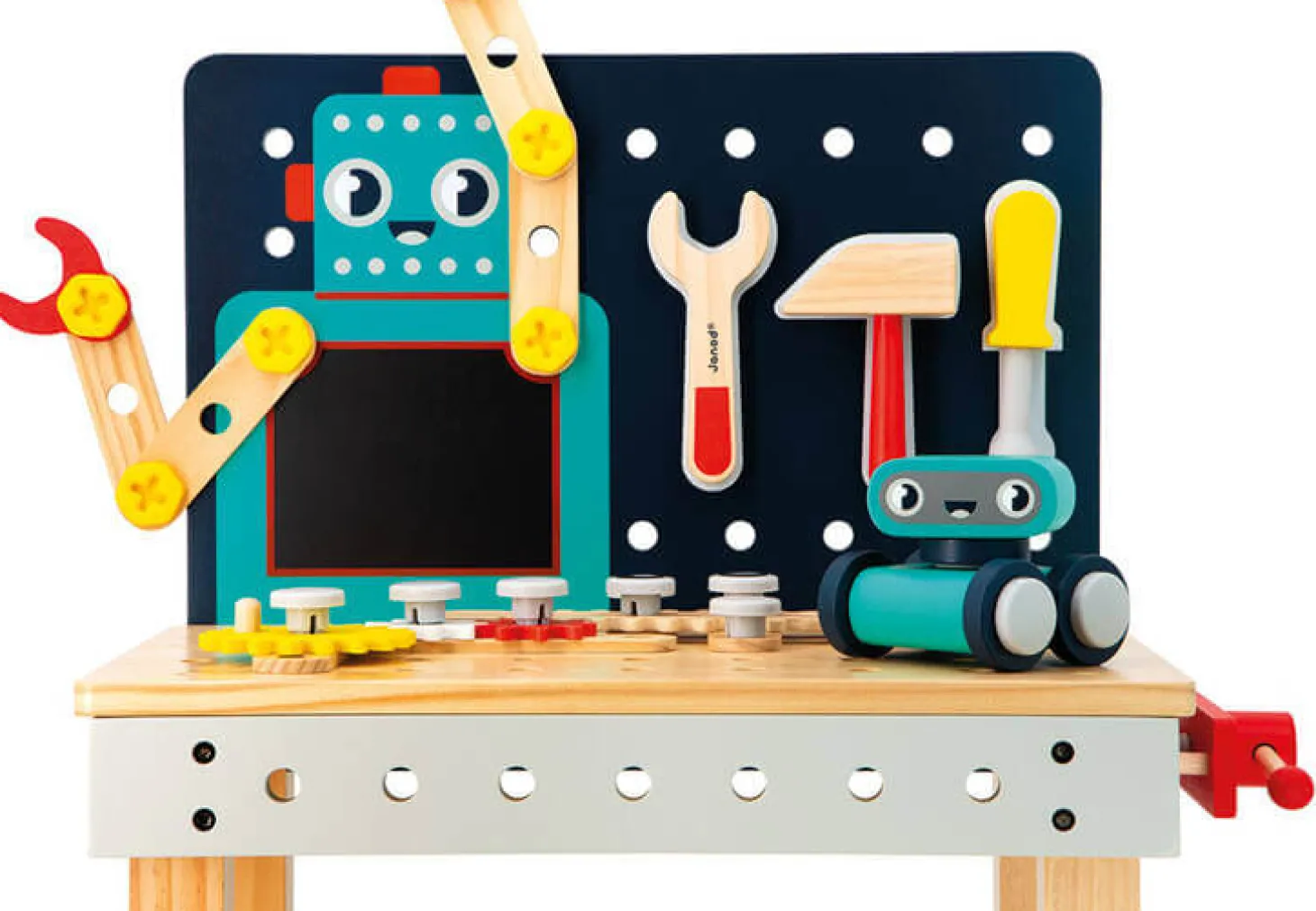 Duży stolik warsztat drewniany magnetyczny Robot Brico ‘Kids 3+
