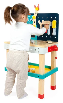 Duży stolik warsztat drewniany magnetyczny Robot Brico ‘Kids 3+