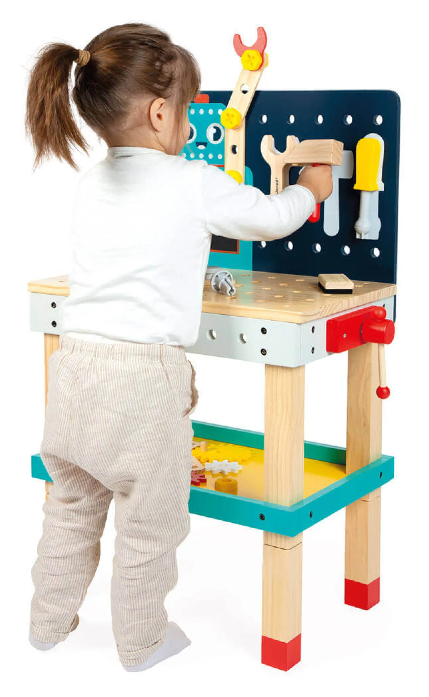 Duży stolik warsztat drewniany magnetyczny Robot Brico ‘Kids 3+