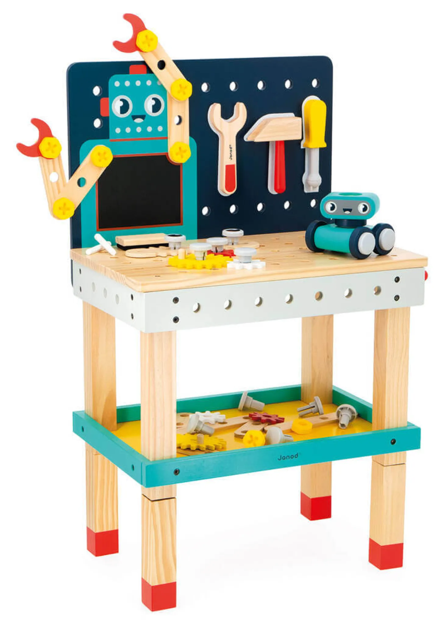 Duży stolik warsztat drewniany magnetyczny Robot Brico ‘Kids 3+
