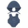 Dzianinowy zestaw dla lalki 21cm - Rompers z czapką Miniland