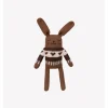 Dziergany królik z wełny alpaki - dark mocha jaquard sweater
