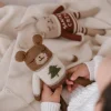 Dziergany miś z wełny alpaki - Christmas sweater