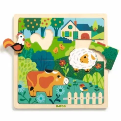Edukacyjne puzzle drewniane FARMA