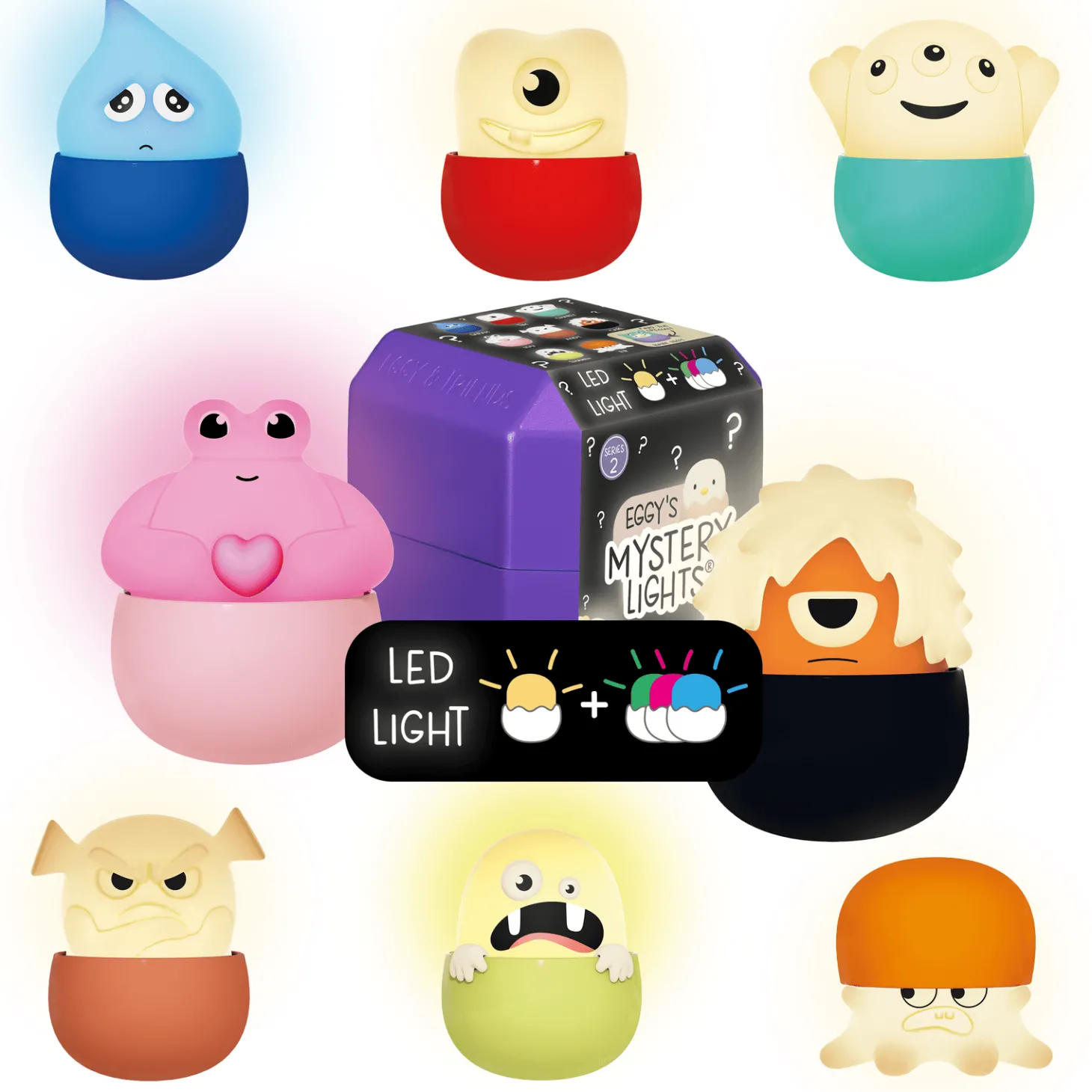 EGGY'S MYSTERY LIGHTS MONSTERS - Mini lampki niespodzianki