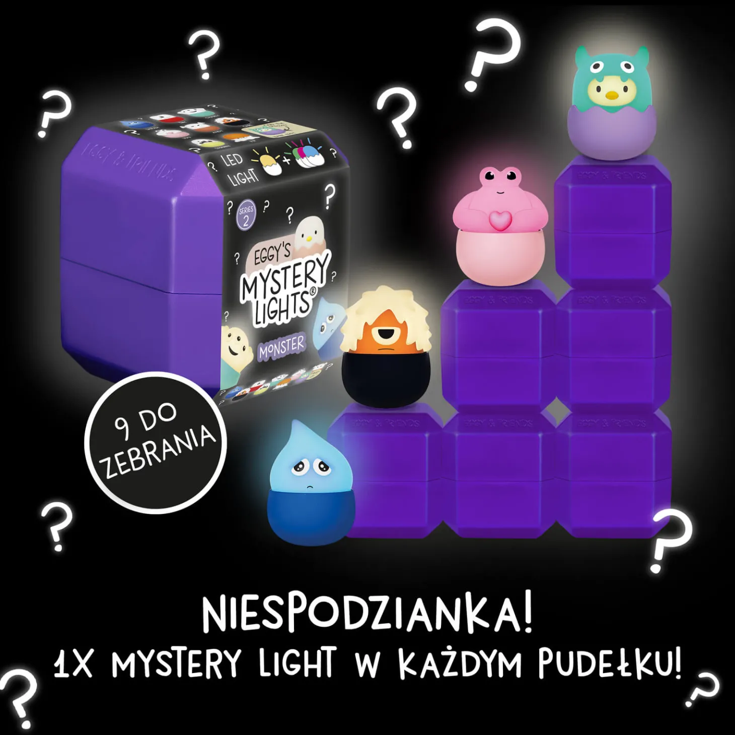 EGGY'S MYSTERY LIGHTS MONSTERS - Mini lampki niespodzianki