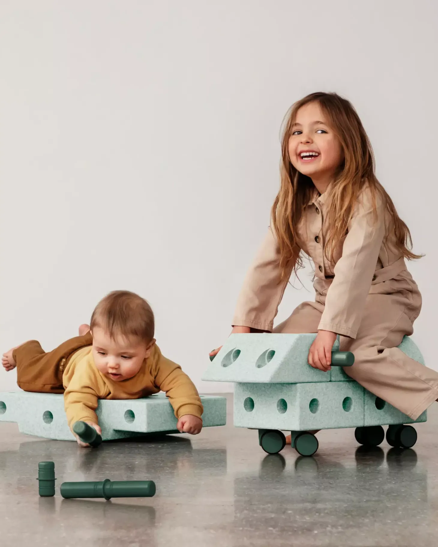 Explorer set - Kreatywne klocki rozwijające motorykę dużą: Ocean Mint, Forest Green 8w1