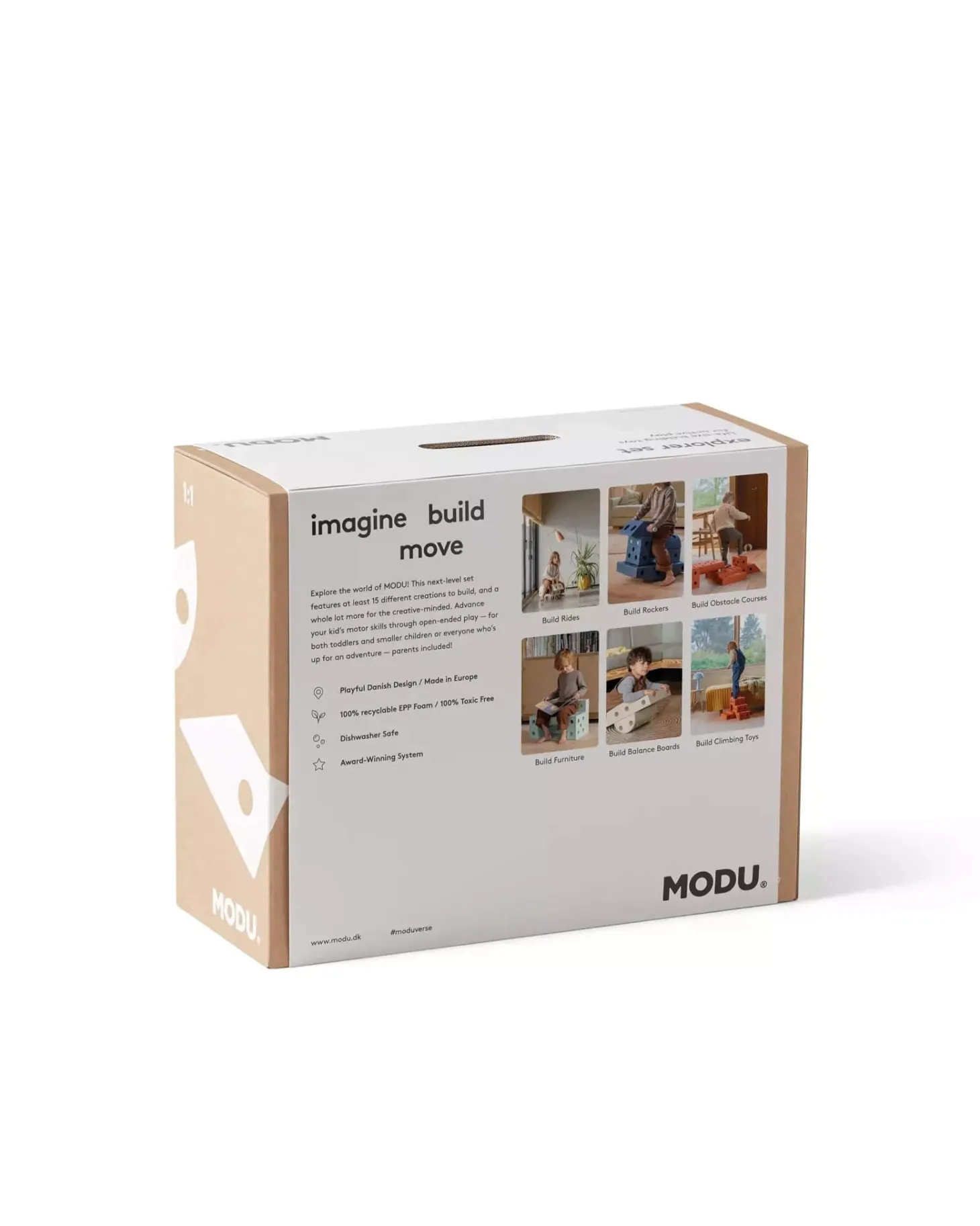 Explorer set - Kreatywne klocki rozwijające motorykę dużą: Sand Grey, Honey Yellow 8w1