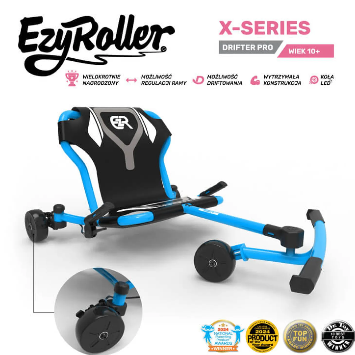EzyRoller Drifter Pro X Pojazd gokart napędzany nogami driftingowy 10 lat+ - Blue