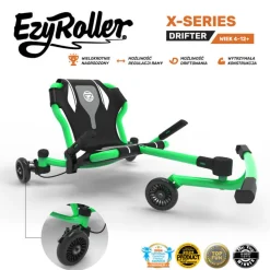 EzyRoller Drifter X Pojazd gokart napędzany nogami driftingowy 4-12 lat - Lime green