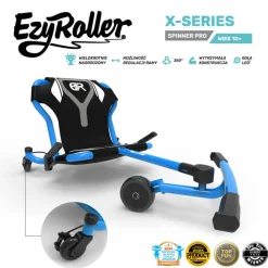 EzyRoller Spinner Pro X Pojazd gokart napędzany nogami z funkcją 360° 10 lat+ - Blue