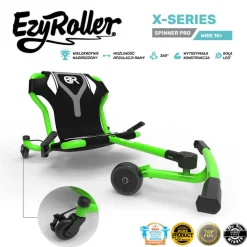 EzyRoller Spinner Pro X Pojazd gokart napędzany nogami z funkcją 360° 10 lat+ - Green