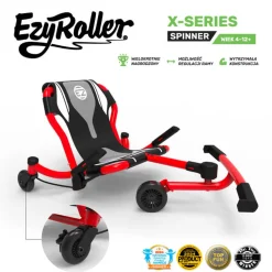 EzyRoller Spinner X Pojazd gokart napędzany nogami z funkcją 360° 4-12 lat - Red
