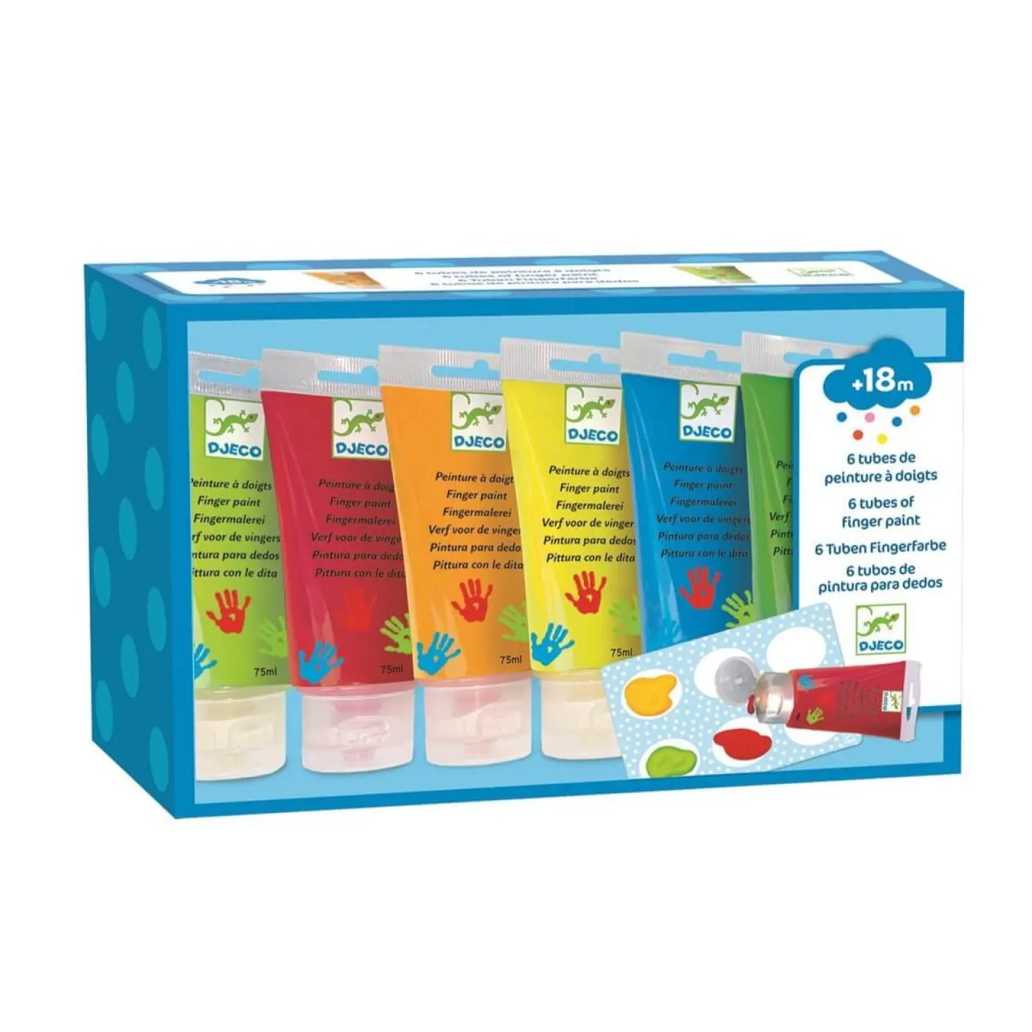 Farby do malowania palcami, 6 x 75 ml