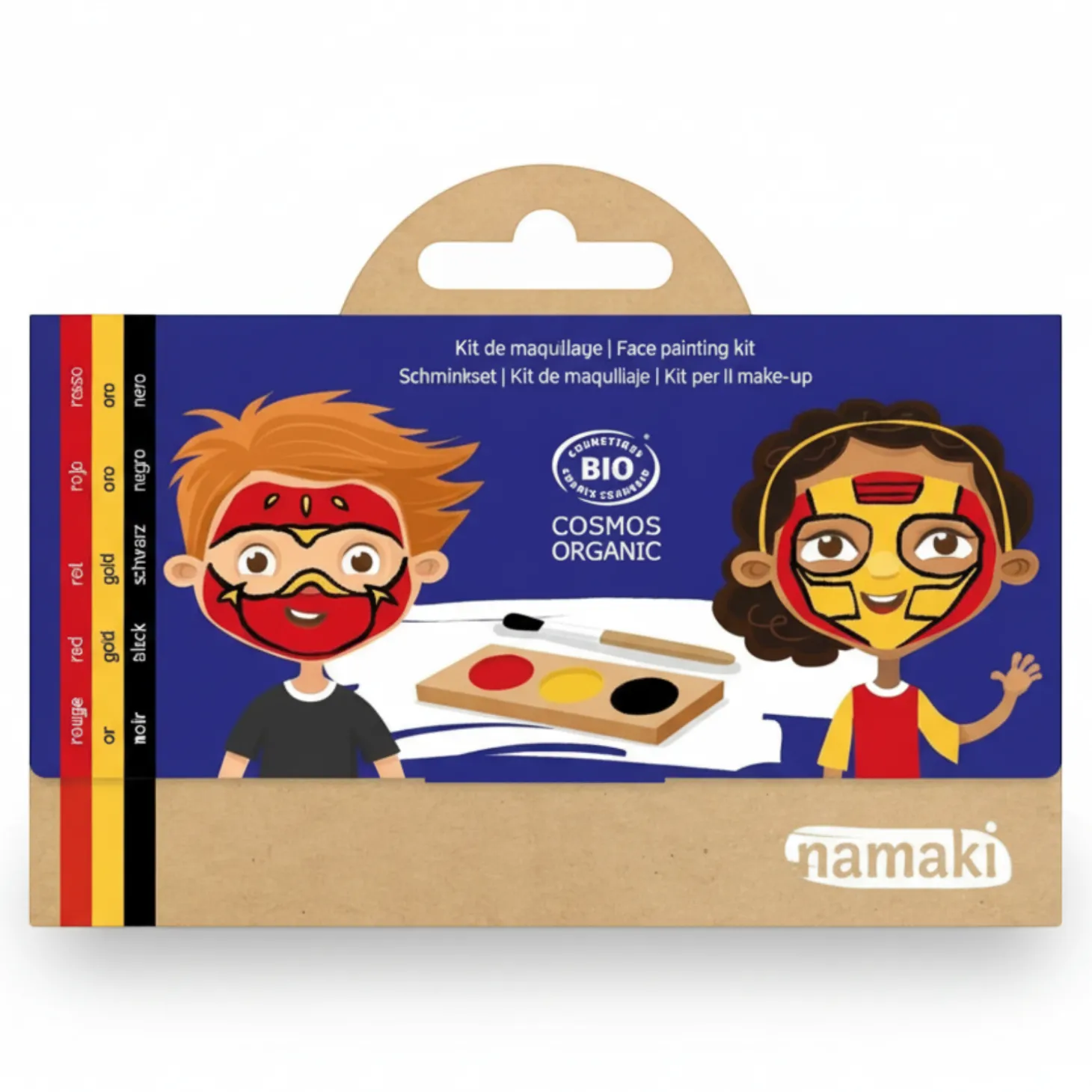 Farby do malowania twarzy NINJA i SUPERBOHATER, 3 x 2,5 g, COSMEBIO