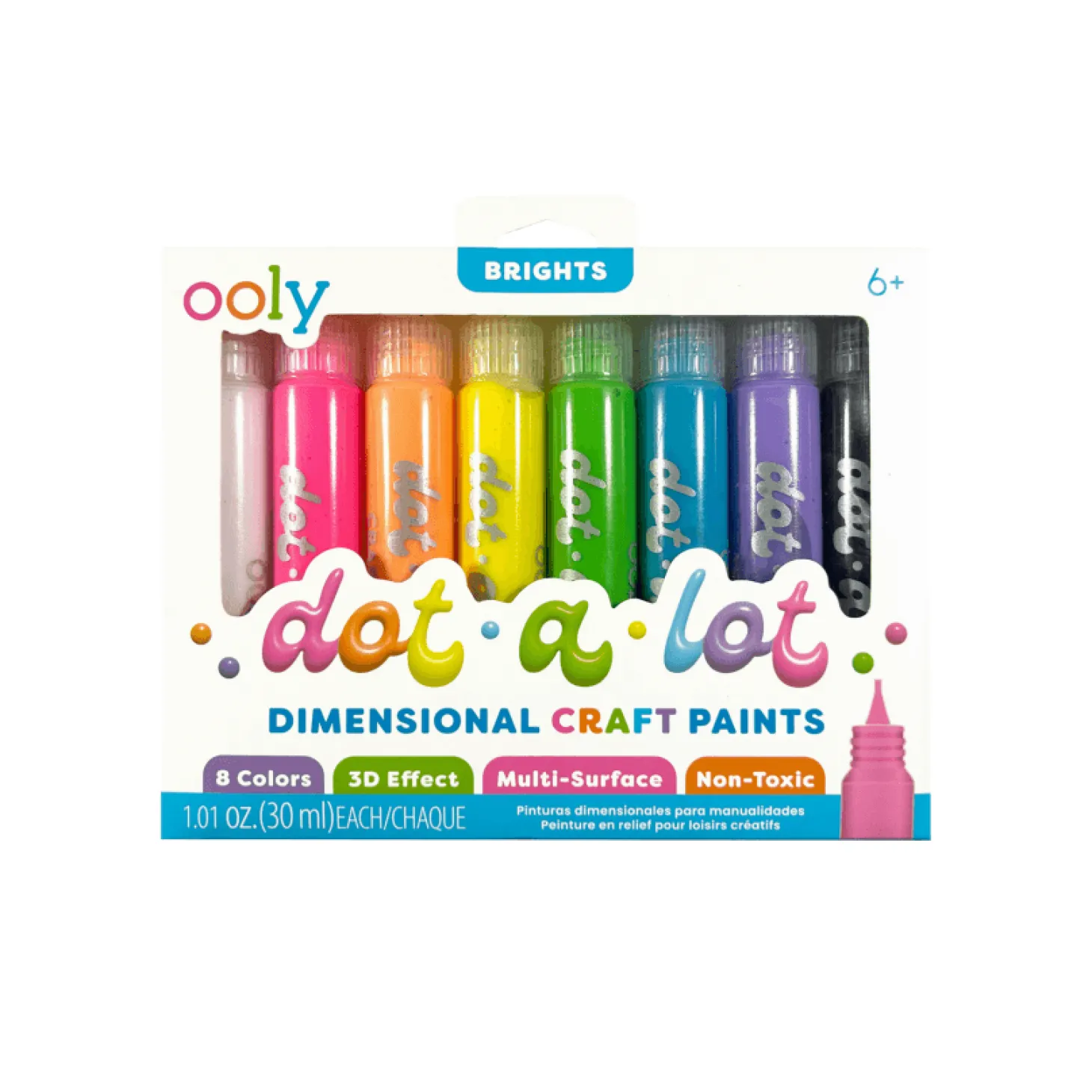 Farby Kropkowe Dot-A-Lot, Jaskrawe, 8 farb