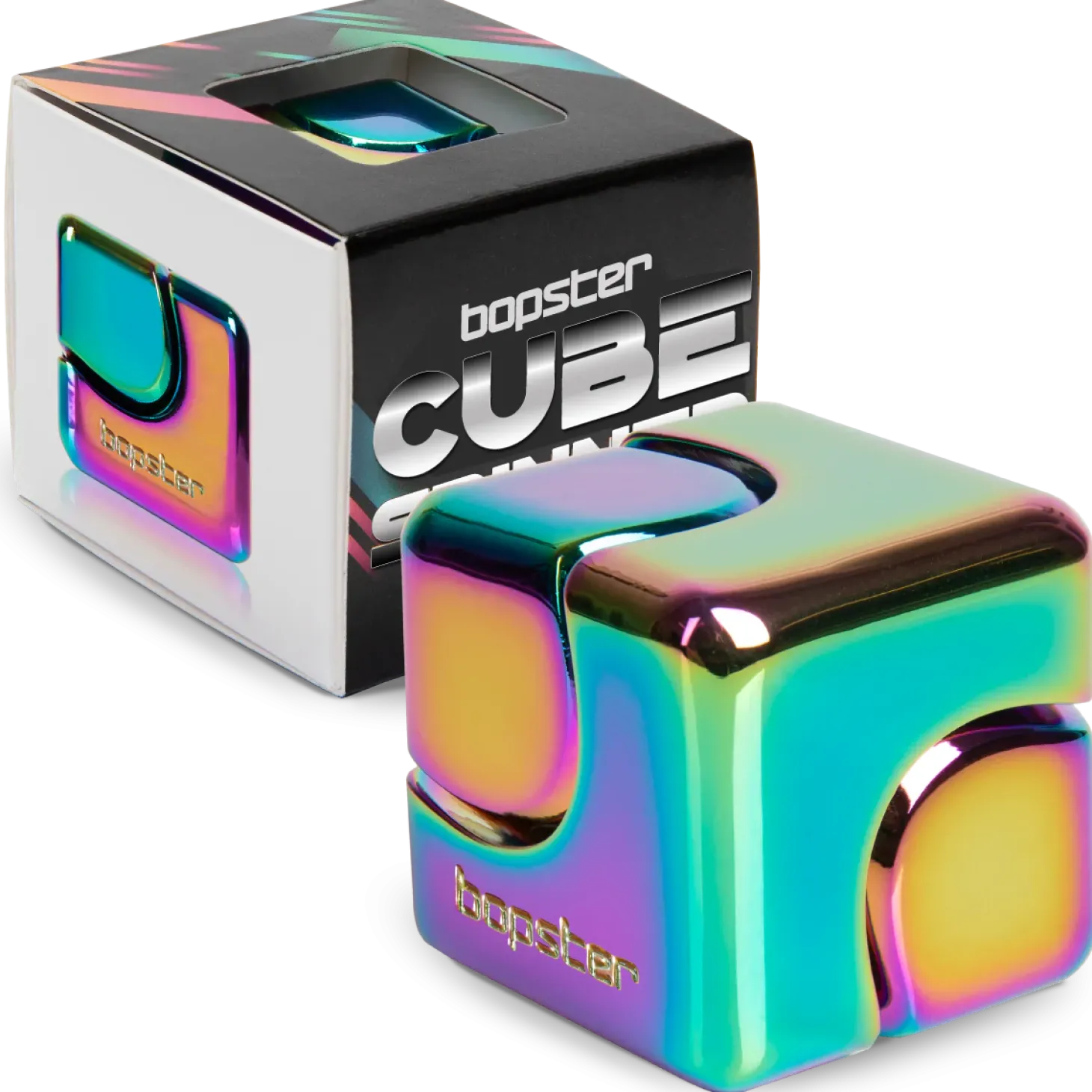Fidget Cube Spinner - Wielokolorowy, Metaliczny