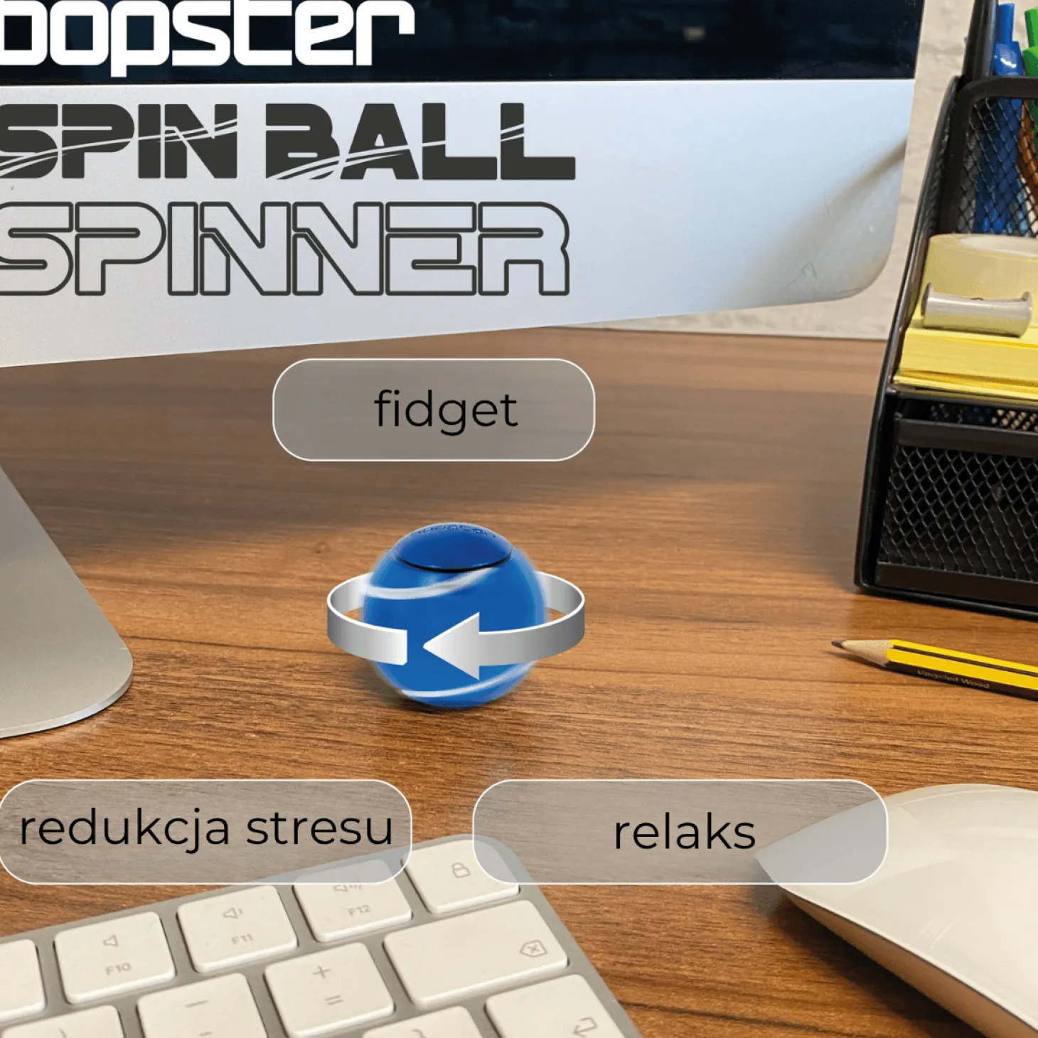 Fidget Spinner, Spin Ball - Wielokolorowy, Metaliczny