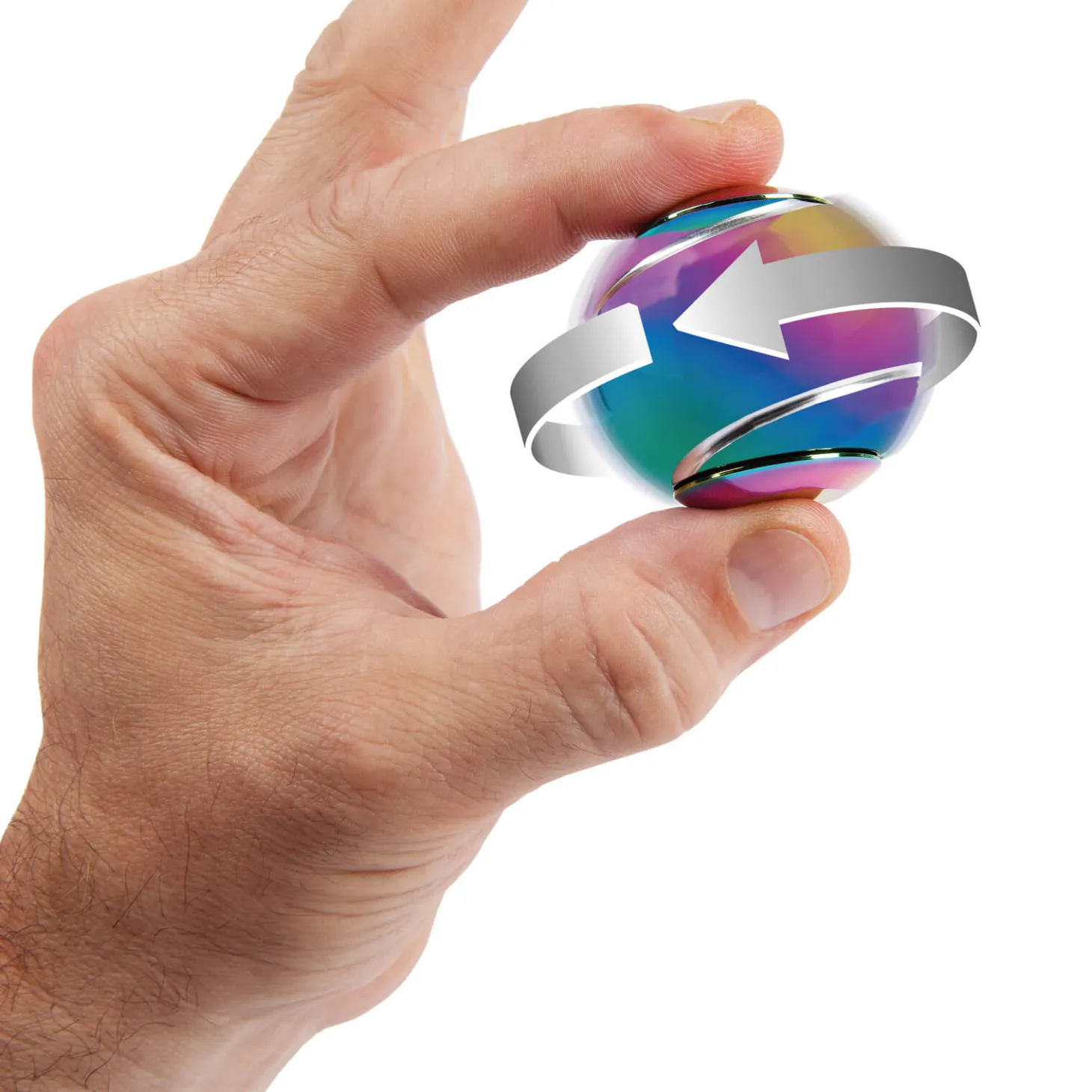 Fidget Spinner, Spin Ball - Wielokolorowy, Metaliczny