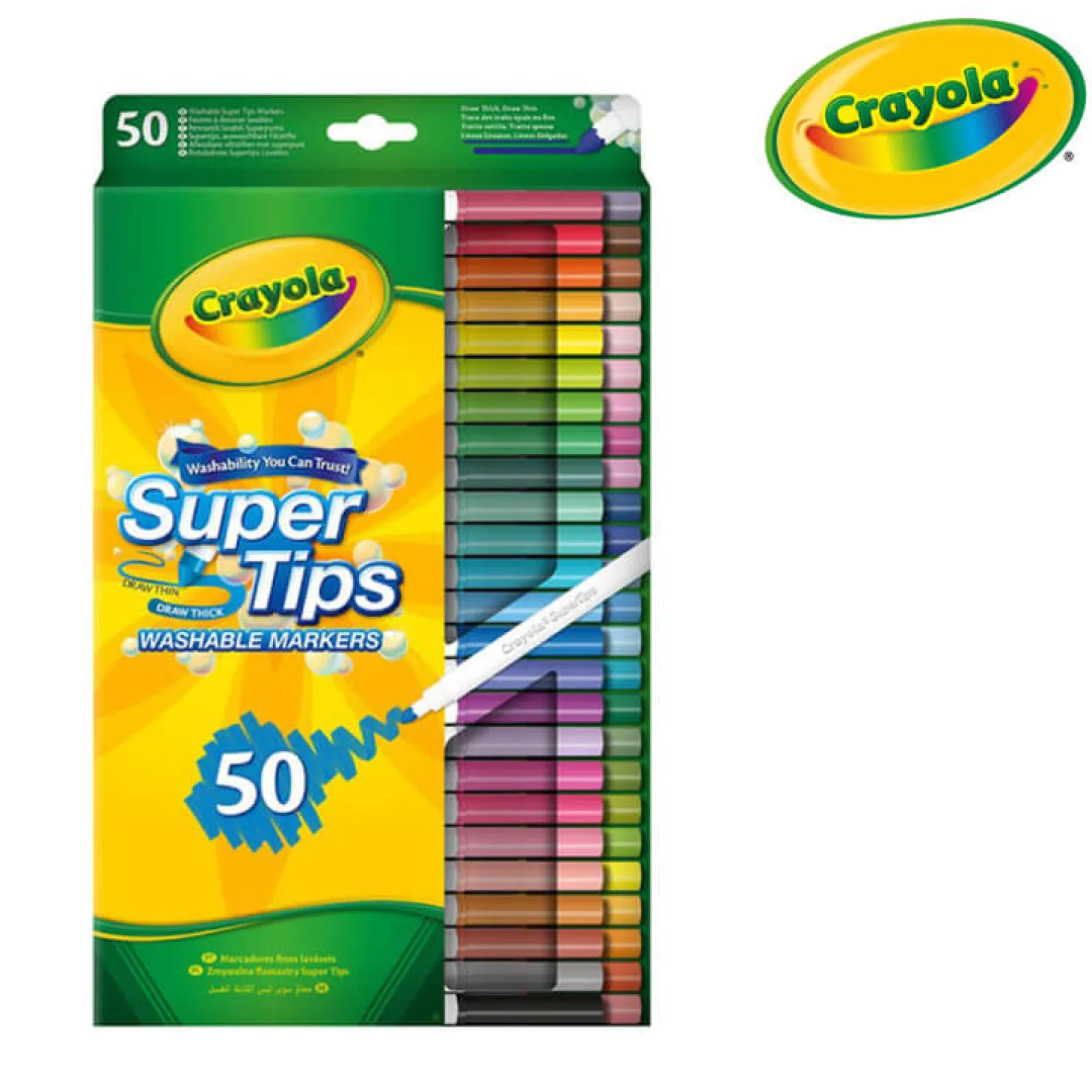 Flamastry mazaki dla dzieci zmywalne Super Tips, 50szt.