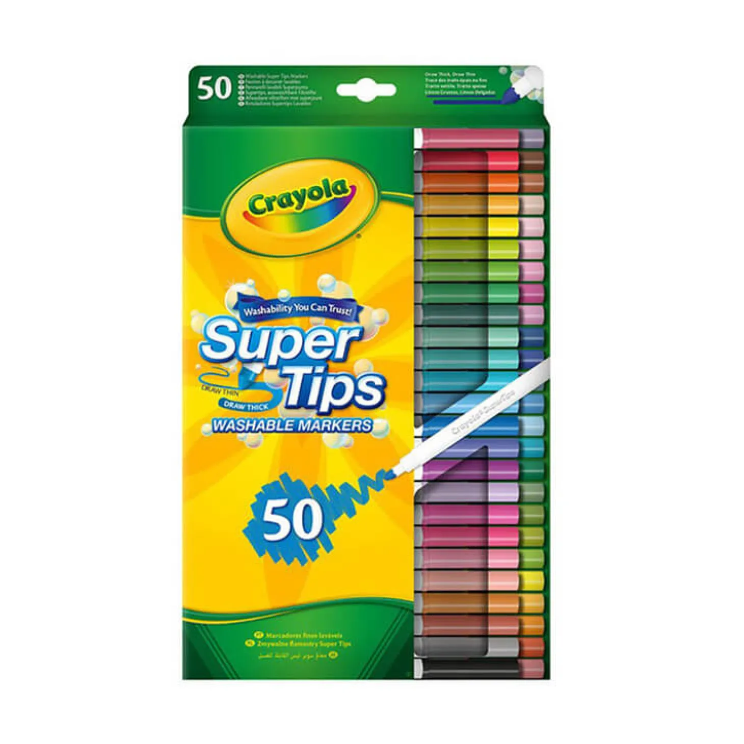 Flamastry mazaki dla dzieci zmywalne Super Tips, 50szt.