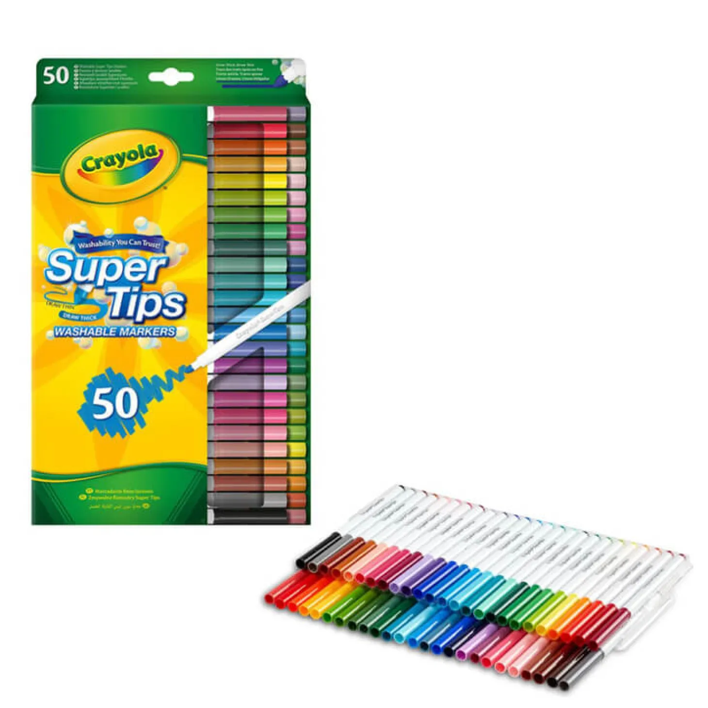 Flamastry mazaki dla dzieci zmywalne Super Tips, 50szt.