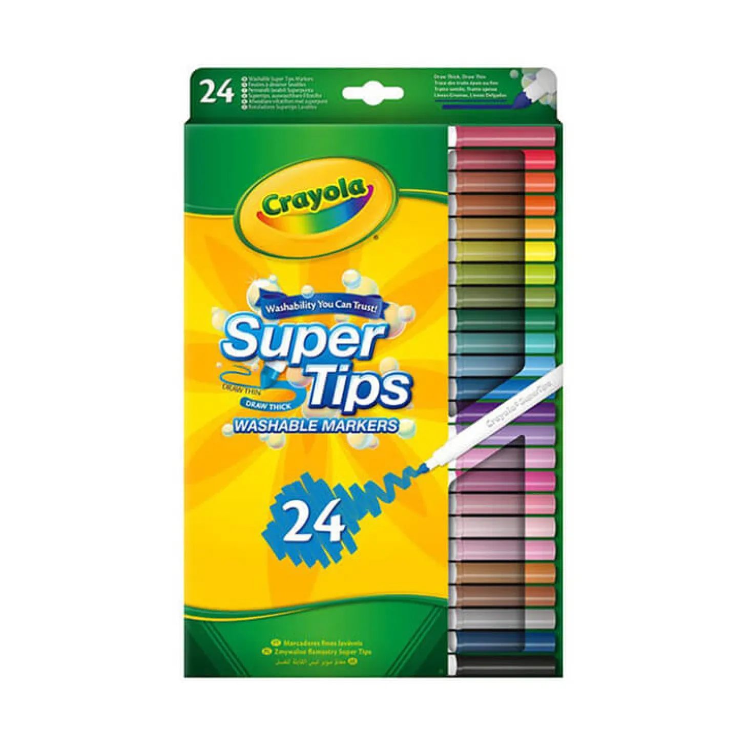 Flamastry mazaki dla dzieci zmywalne Super Tips, 24szt.