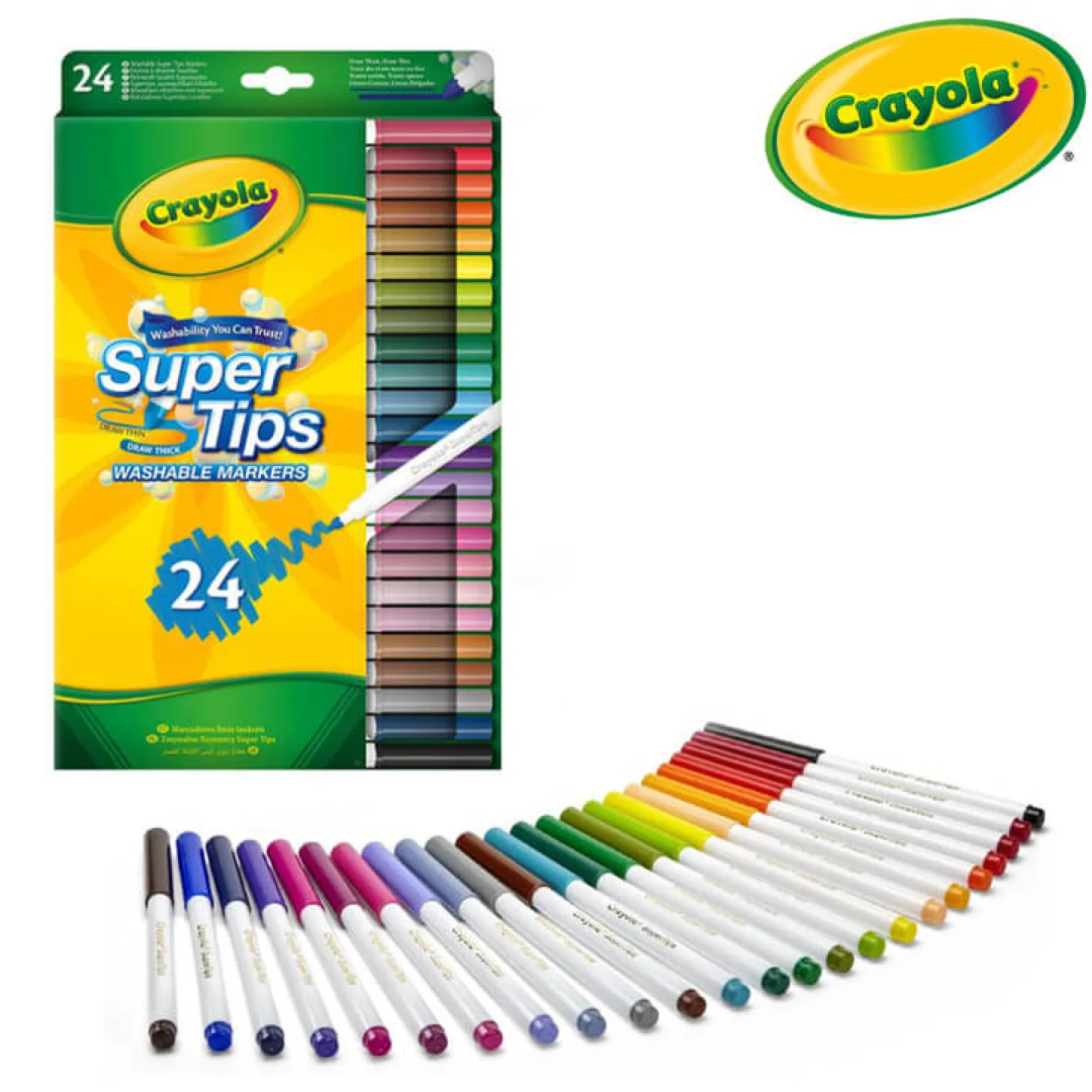 Flamastry mazaki dla dzieci zmywalne Super Tips, 24szt.