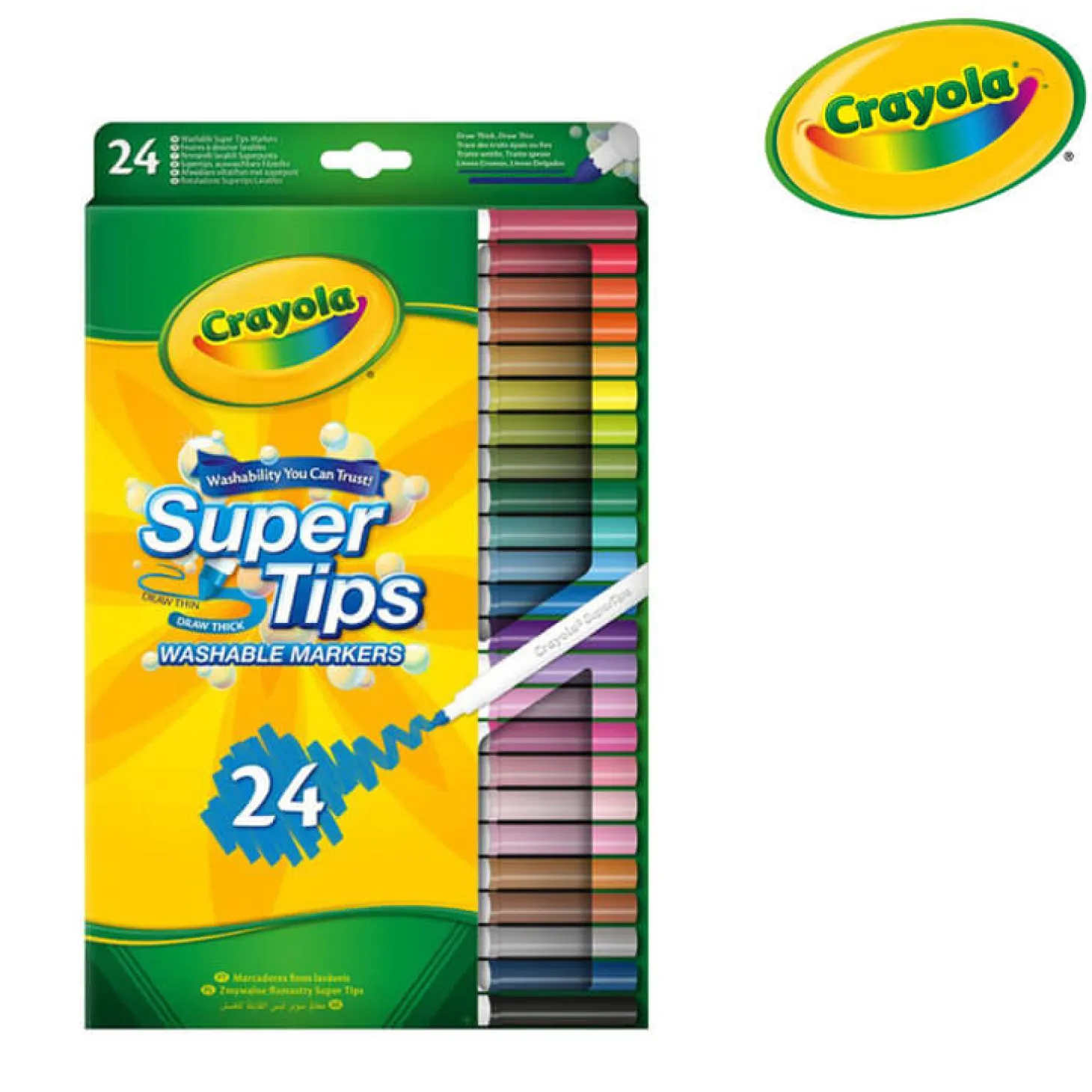 Flamastry mazaki dla dzieci zmywalne Super Tips, 24szt.