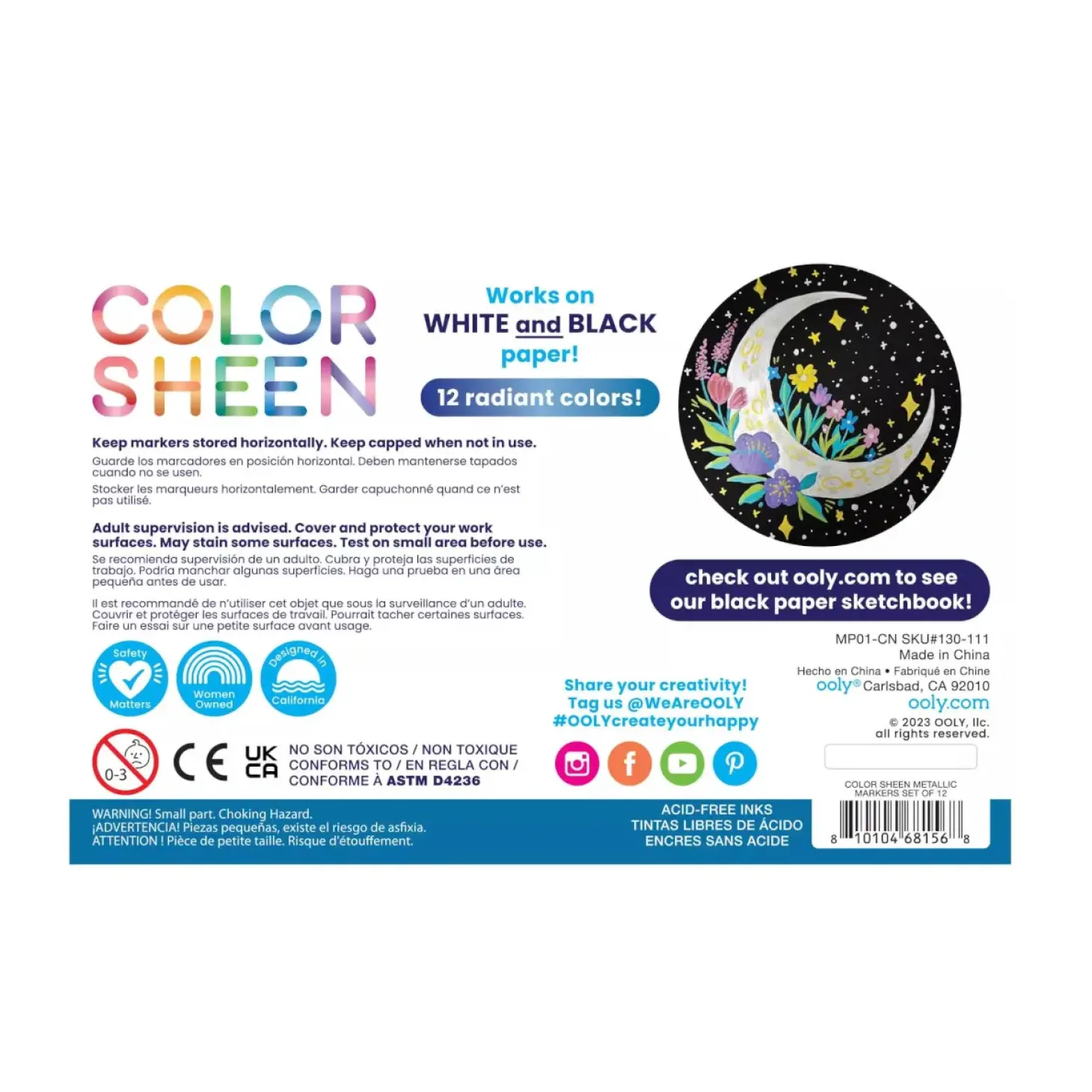 Flamastry Metaliczne, Color Sheen 12 szt.