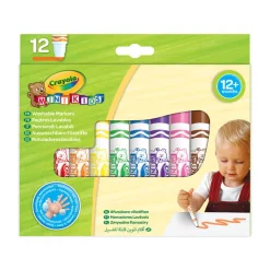 Flamastry zmywalne z płaską końcówką odporną na nacisk Mini Kids, 12szt.