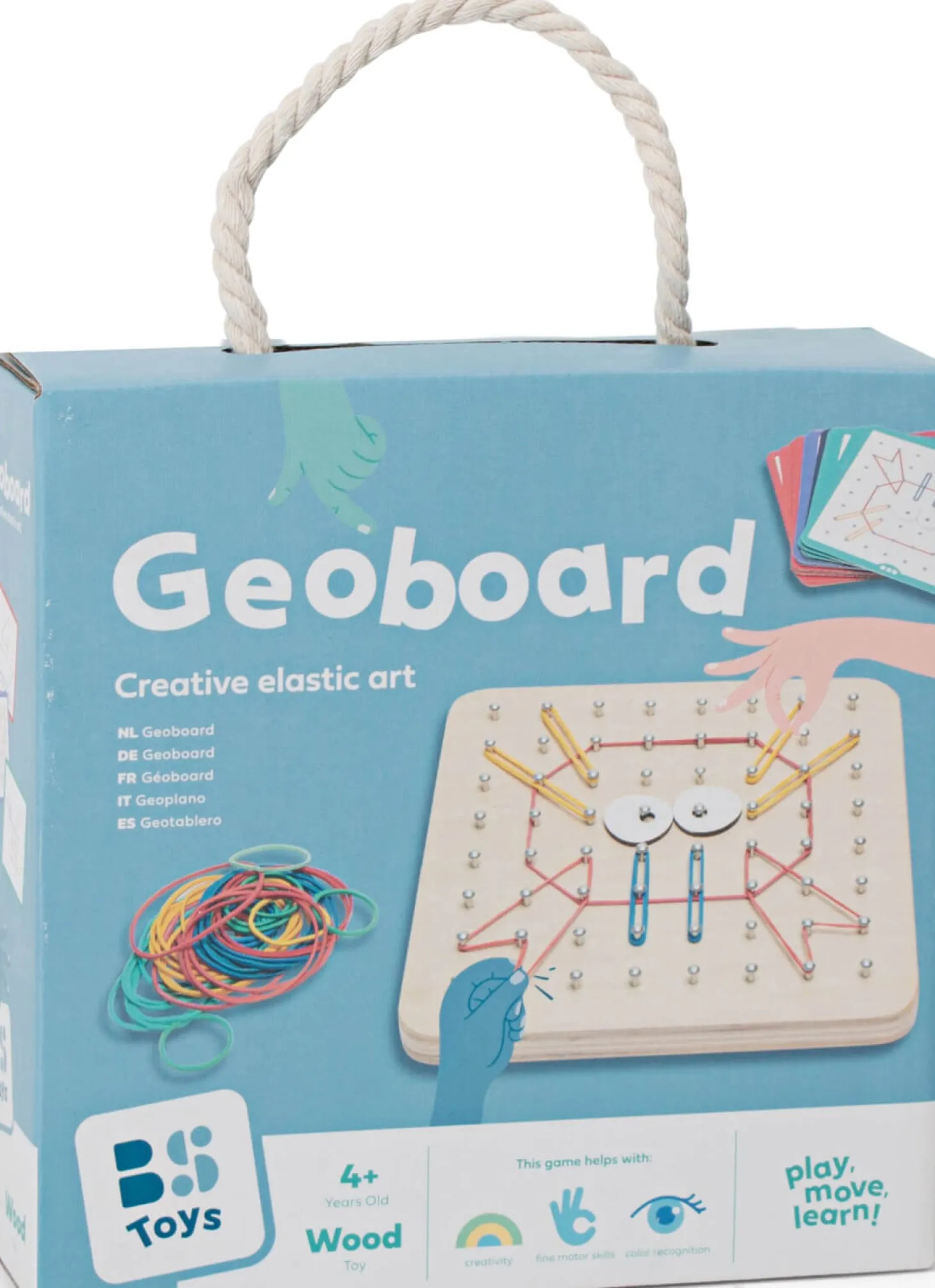 Geoplan tablica manipulacyjna edukacyjna z gumkami 48 gumek 20 kart, 4+