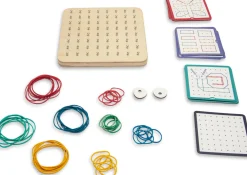Geoplan tablica manipulacyjna edukacyjna z gumkami 48 gumek 20 kart, 4+