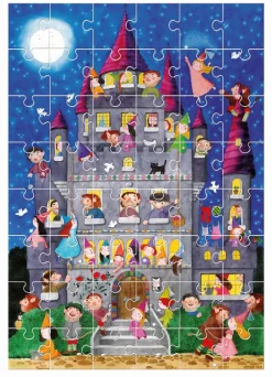 GIGANT PUZZLE – puzzle podłogowe – ZAMEK Z WRÓŻKAMI I ORKAMI